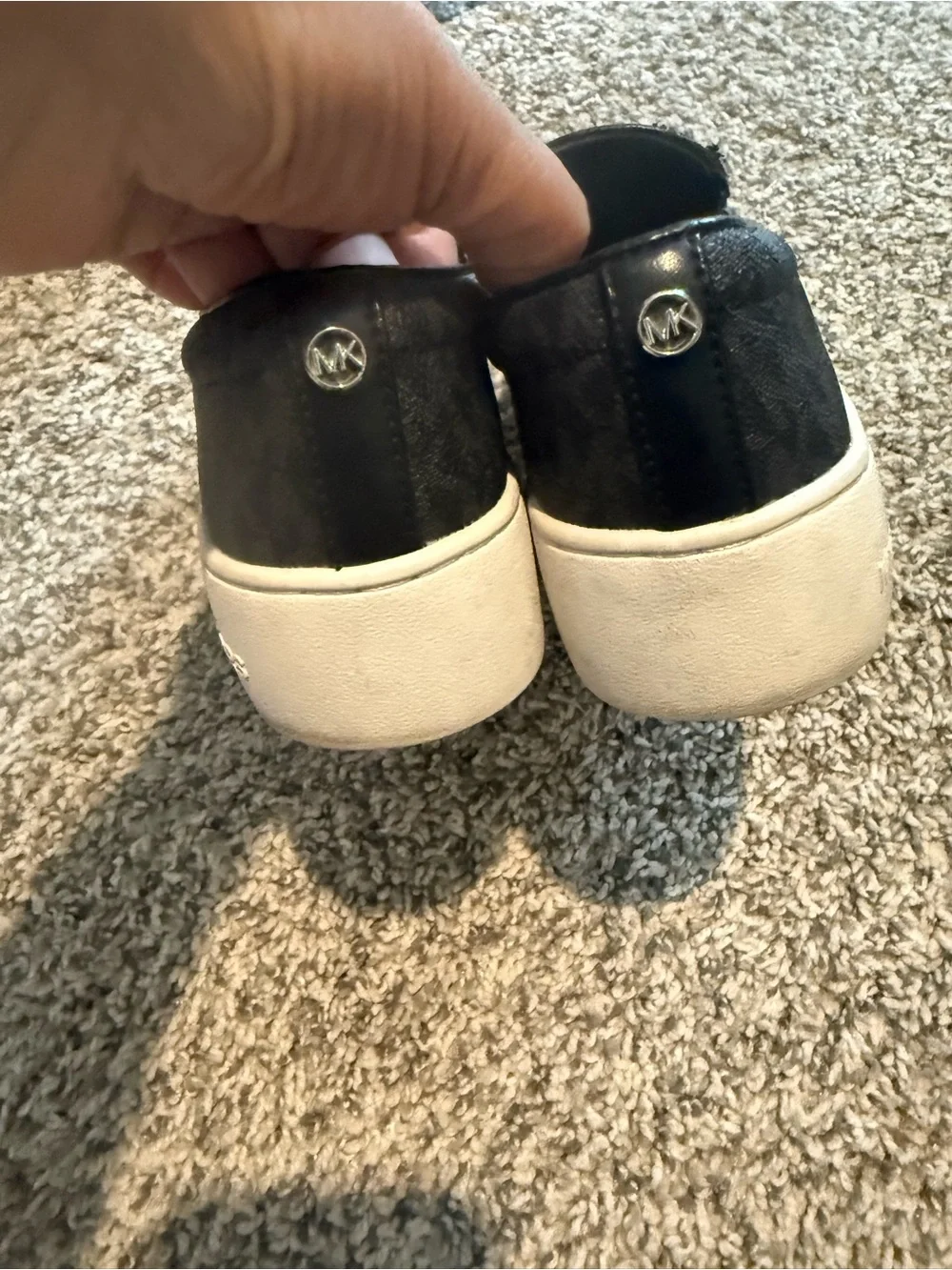 Michael Kors Black Slip-On Loafers with White Soles